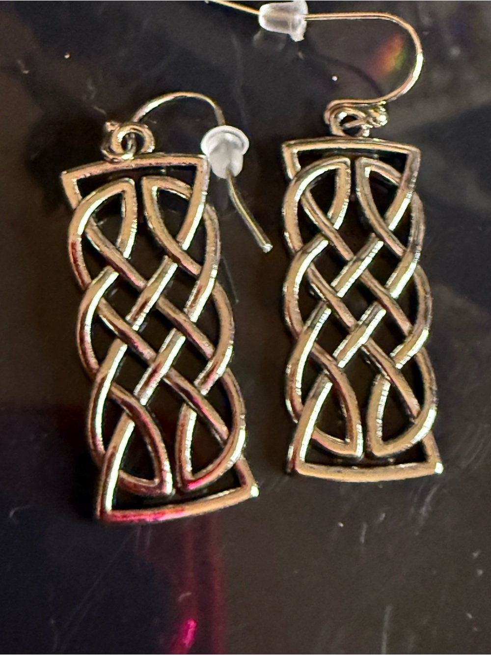 Celtic Knot Dangle Earrings in Silver Tone - Women Jewelry